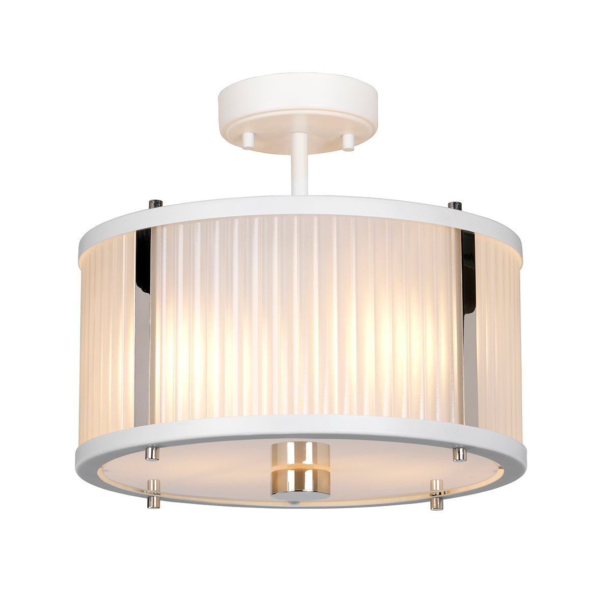 Corona 2-Light White Polished Nickel Pendant Light