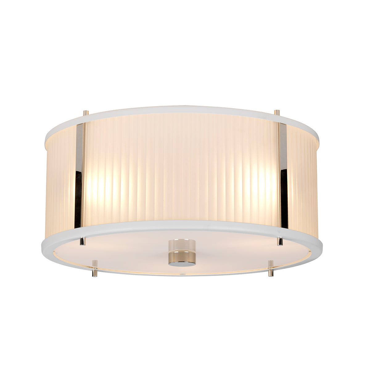 Corona 3-Light White Polished Nickel Pendant Light