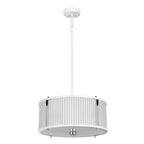 Corona 3-Light White Polished Nickel Pendant Light