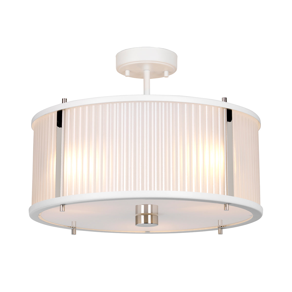 Corona 3-Light White Polished Nickel Pendant Light