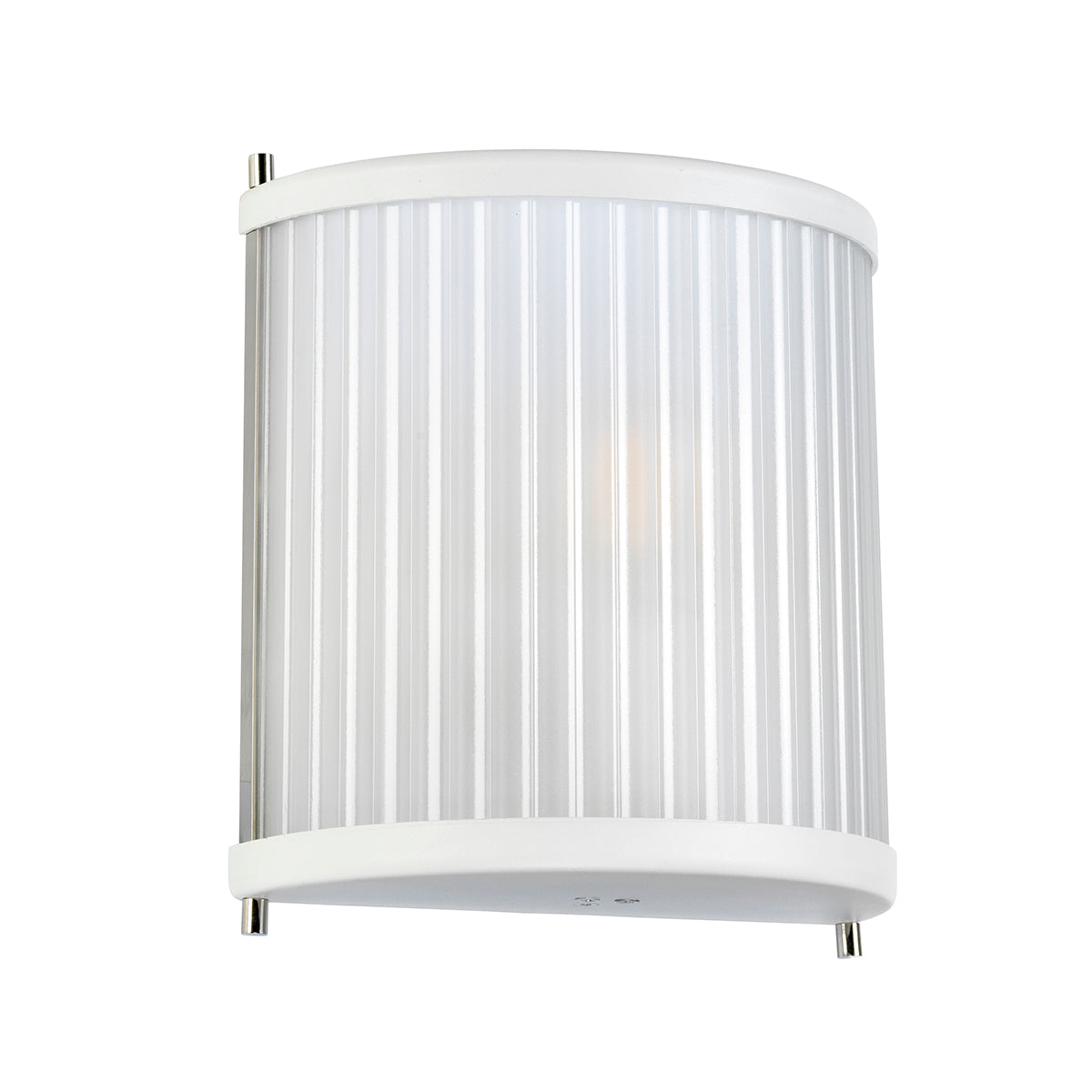 Corona 1-Light White Polished Nickel Wall Sconce