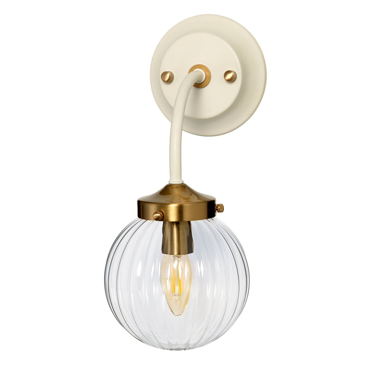 Cosmos 1-Light Retro Wall Sconce (Cream & Aged Brass)