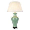 Dalian 1-Light Celadon Table Lamp (Ivory Shade)