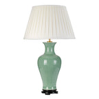 Dalian 1-Light Celadon Table Lamp (Ivory Shade)