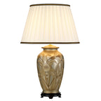 Dian Silver Ceramic Table Lamp with Flowers (Tall Shade)