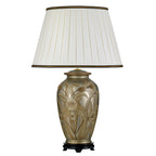 Dian Silver Ceramic Table Lamp with Flowers (Tall Shade)