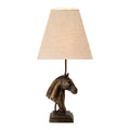 Eclipse 1-Light Table Lamp with Square Shade (Horse Bust)