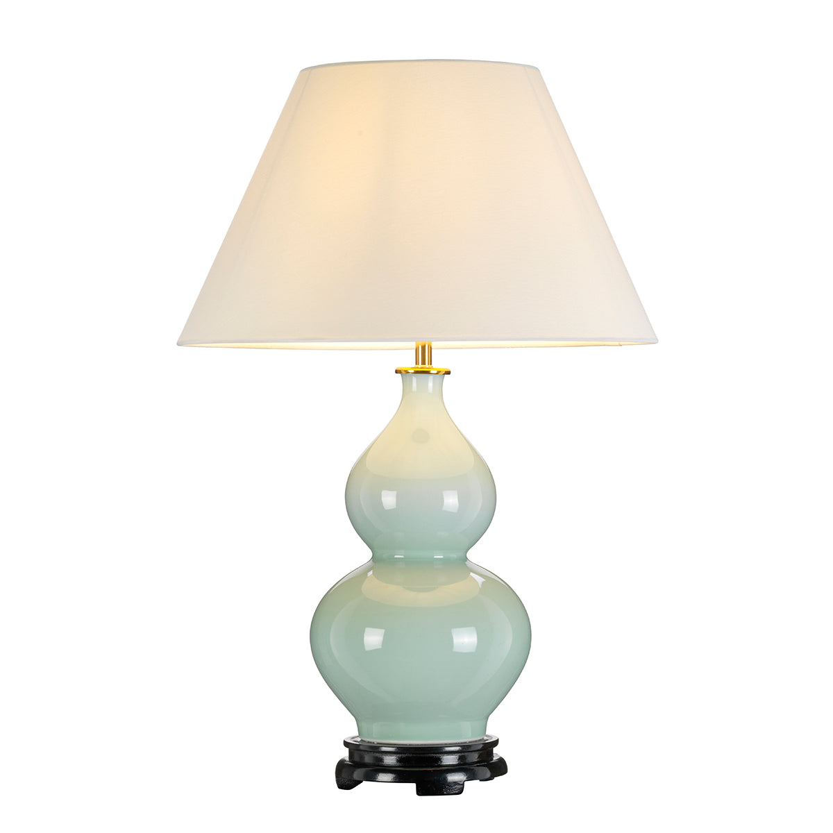 Harbin Celadon Gourd Table Lamp (Tall Shade)