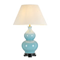 Harbin Duck Egg Blue Gourd Table Lamp (Tall Shade)