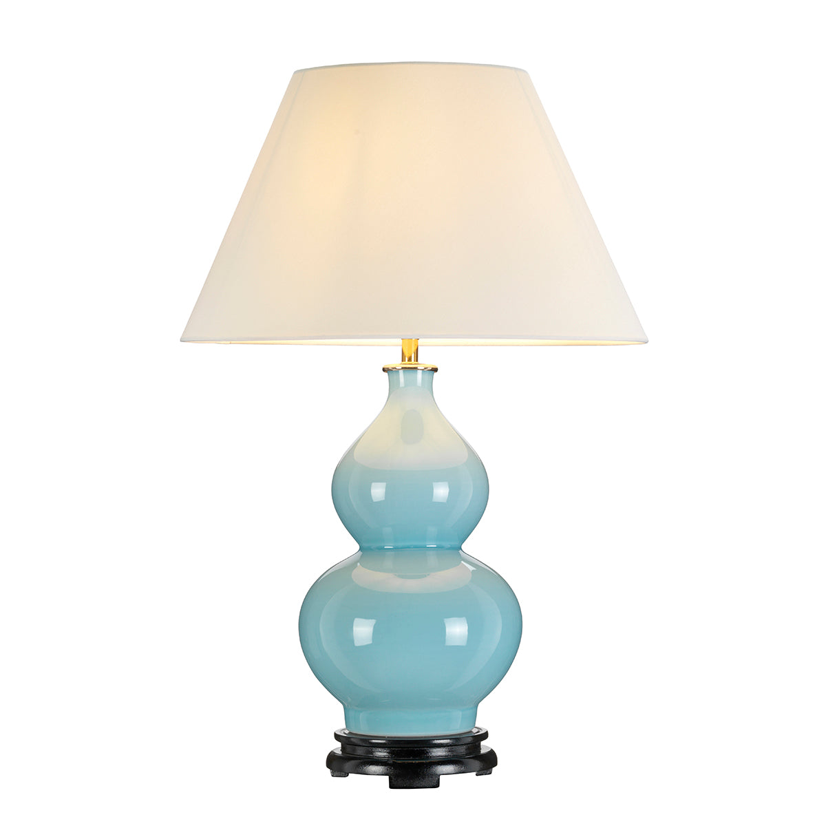Harbin Duck Egg Blue Gourd Table Lamp (Tall Shade)