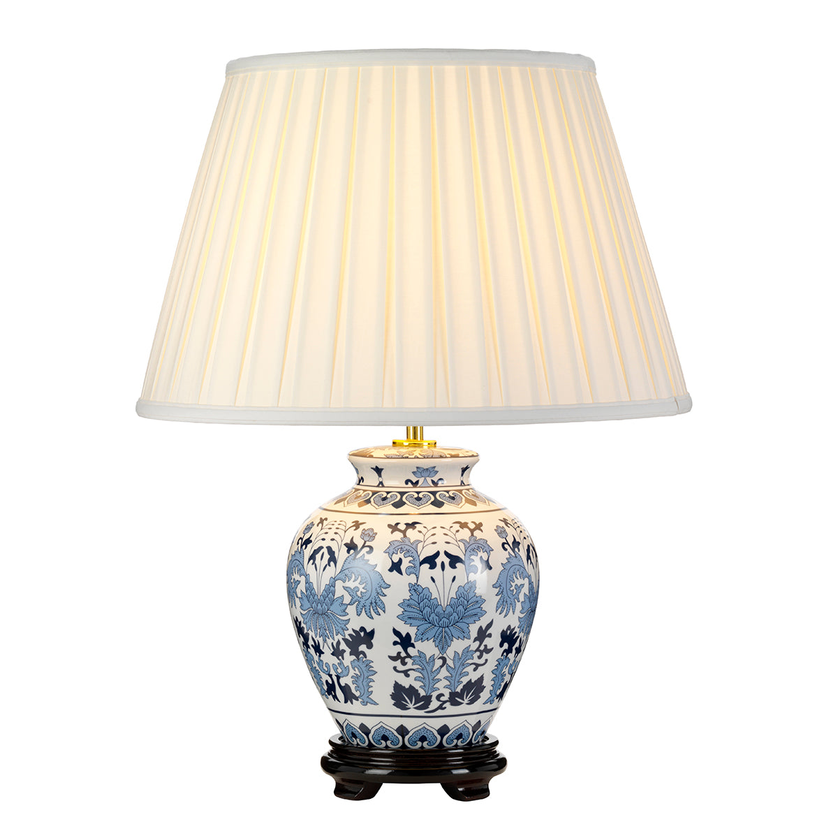 Linyi Blue & White Table Lamp (Tall Empire Shade)