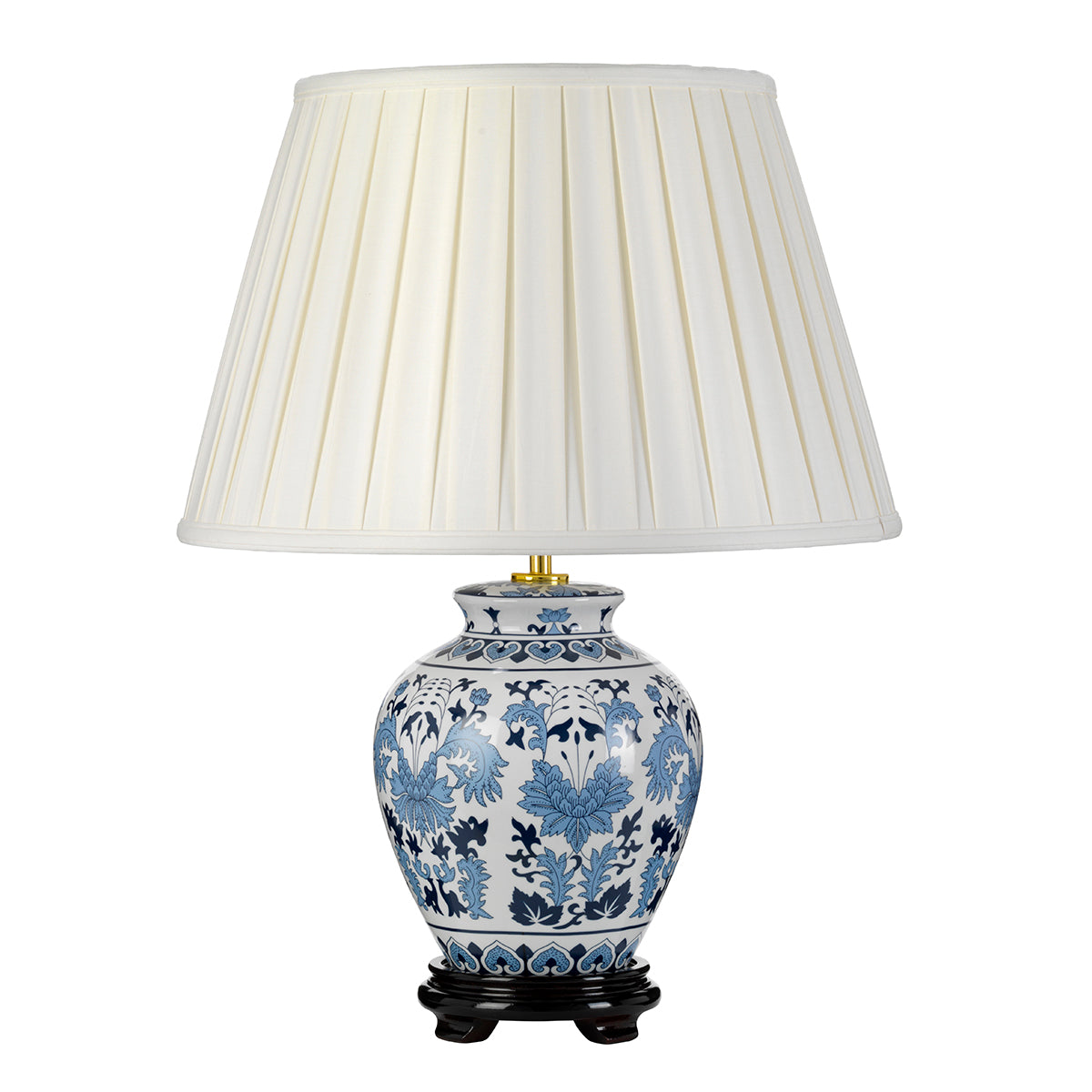 Linyi Blue & White Table Lamp (Tall Empire Shade)