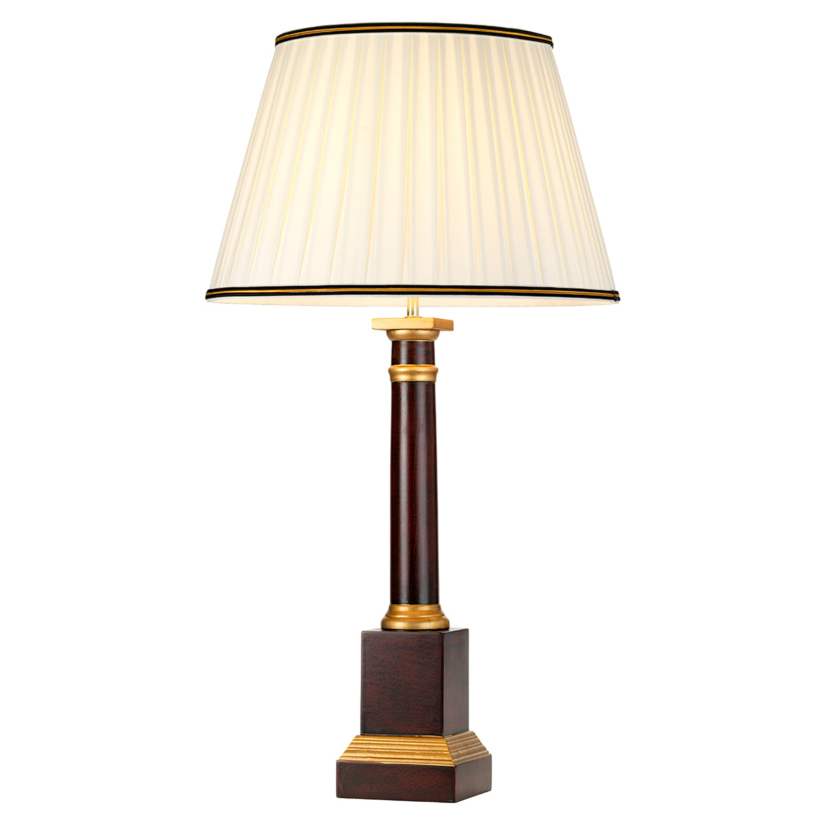 Louviers Oxblood Wood Table Lamp (Gold Accents)
