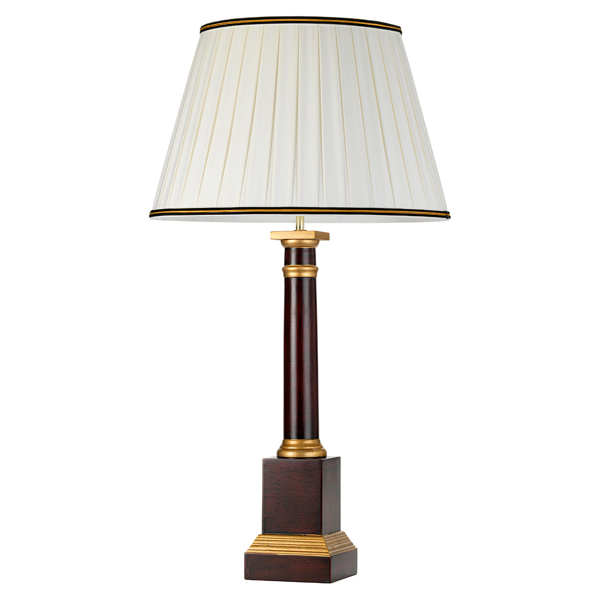 Louviers Oxblood Wood Table Lamp (Gold Accents)