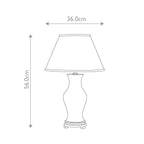 Majin Oxblood Red Jar 1 Light Table Lamp with Polycotton shade