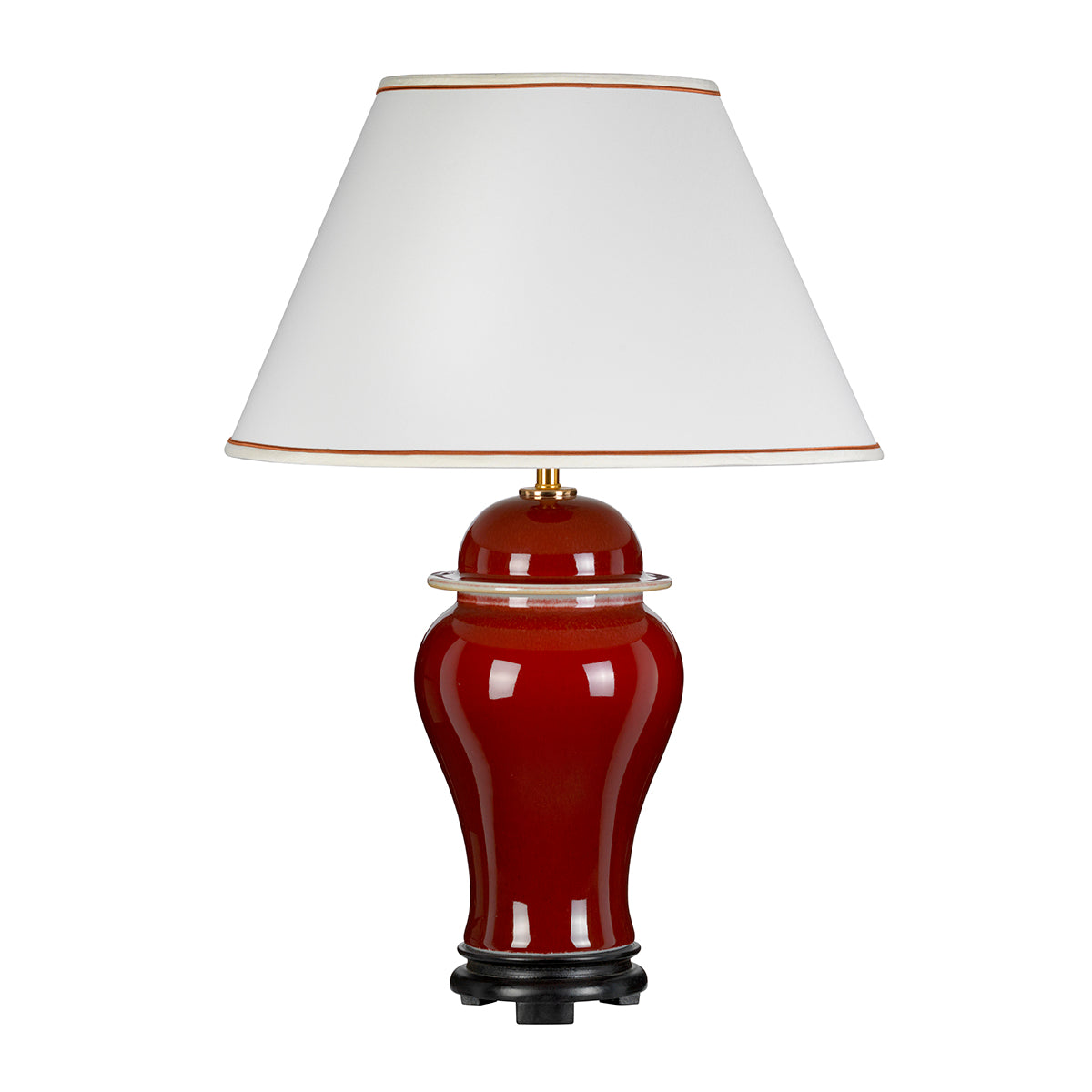 Oxblood Temple Jar Lamp (Tall Shade)