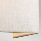 Riley Small Square Wall Light (Aged Brass & Fabric Shade)