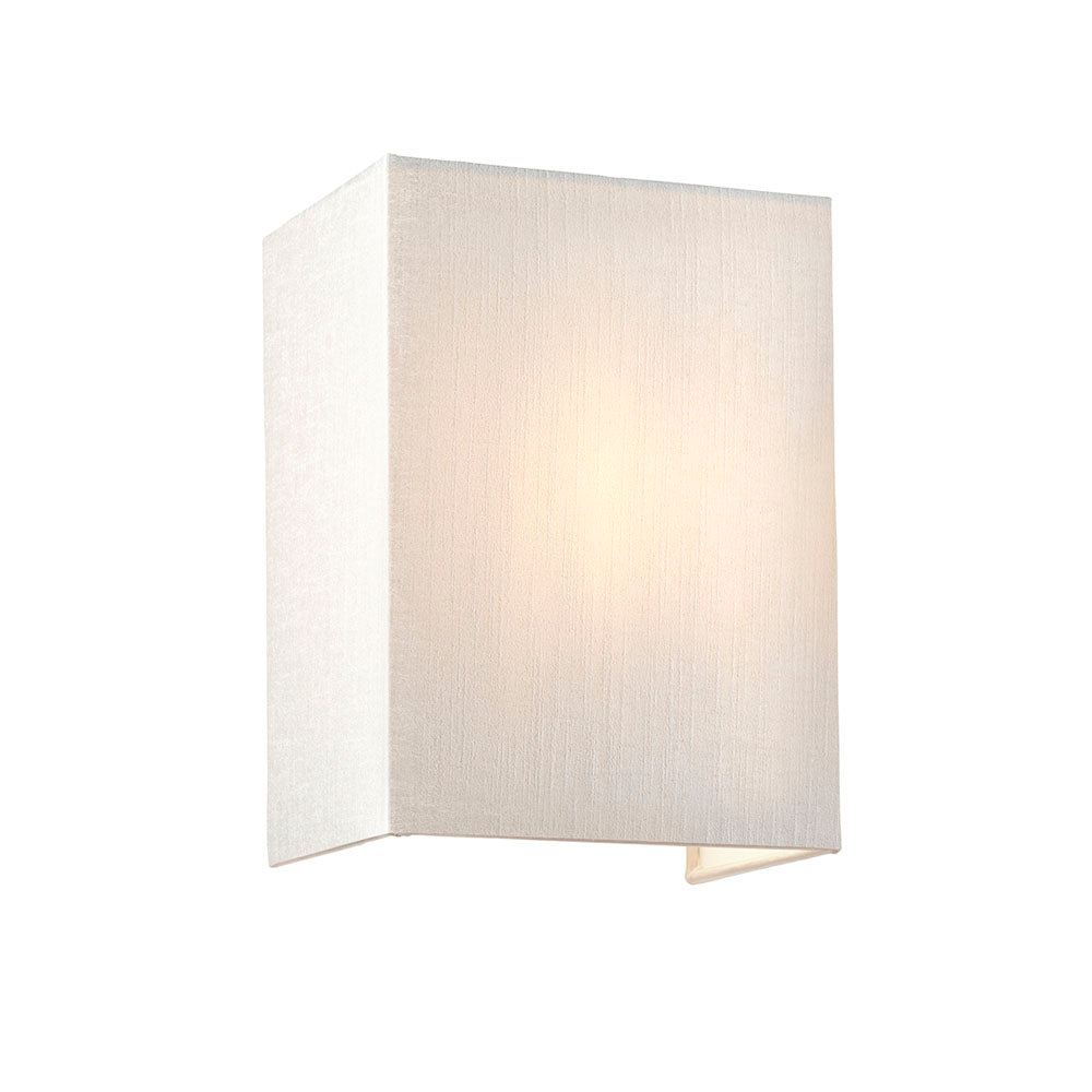 Riley Small Square Wall Light (Aged Brass & Fabric Shade)