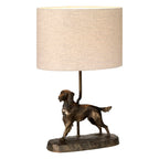 Rufus Table Lamp with Oval Shade (Dog Statue)