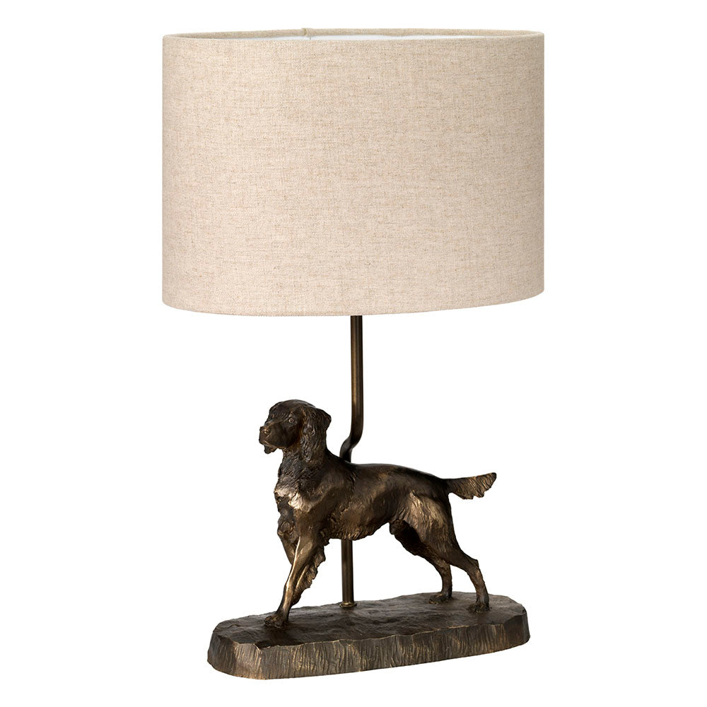 Rufus Table Lamp with Oval Shade (Dog Statue)