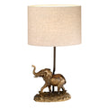 Sabi Elephant Table Lamp with Oval Shade
