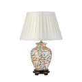 Soling Cream Table Lamp (Green & Orange Leaves)