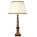 Strasbourg Black Wood Table Lamp (Gold Accents)