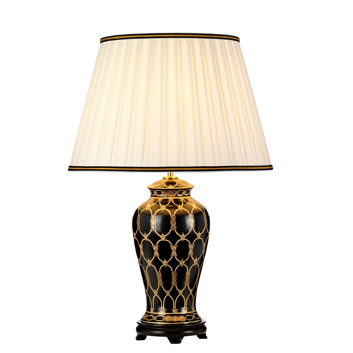 Taipei Black Ceramic Table Lamp (Tall Shade)