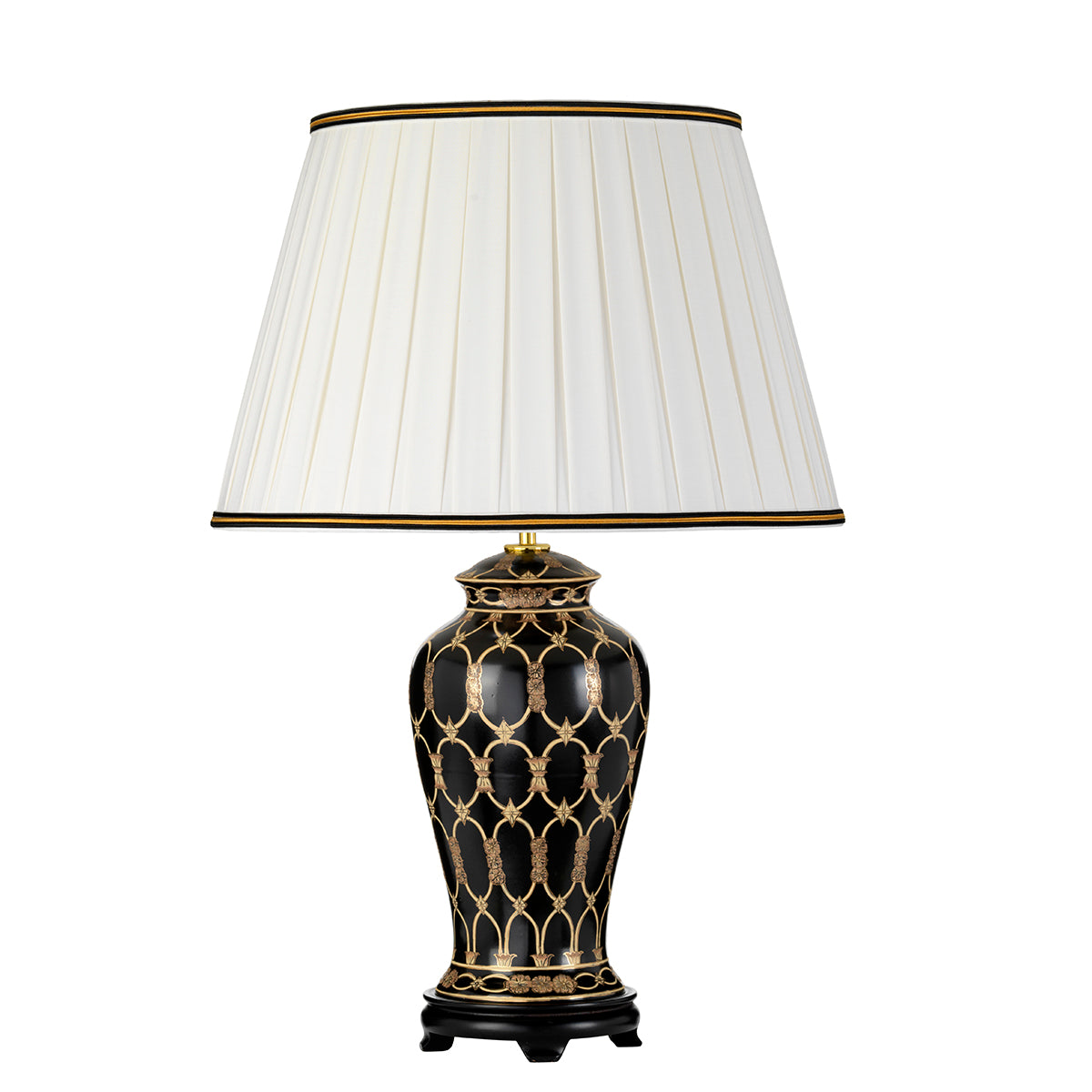 Taipei Black Ceramic Table Lamp (Tall Shade)
