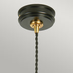Douille 1 Light Pendant - Black/Polished Brass