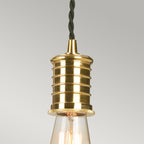 Douille 1 Light Pendant - Black/Polished Brass