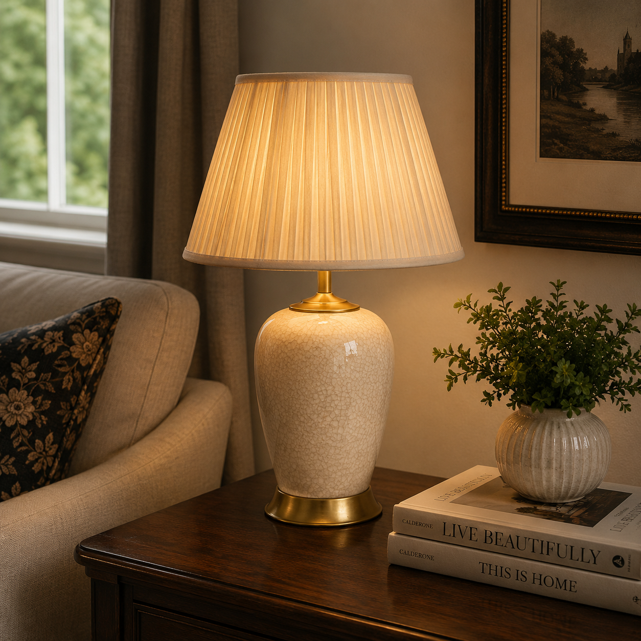 TL1404 - Sandy With Gloss Table Lamp