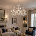 Kolin 18 Light Czech Crystal Chandelier Nickel Trim