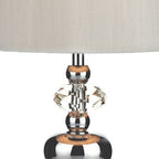 DAR Edith Touch Table Lamp Polished Chrome Glass with Shade