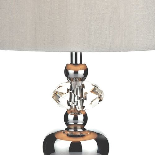 DAR Edith Touch Table Lamp Polished Chrome Glass with Shade