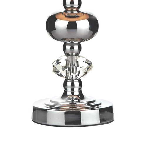 DAR Edith Touch Table Lamp Polished Chrome Glass with Shade
