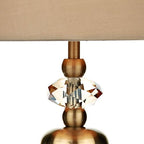 DAR Edith Touch Table Lamp Antique Brass Glass with Shade