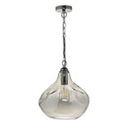 Esarosa 1 Light Pendant Black Chrome And Smoked Glass