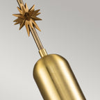 Etoile 1lt Medium Pendant - Aged Brass and Gold Leaf