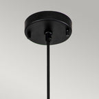 Etoile 1lt Medium Pendant - Matte Black and Gold Leaf