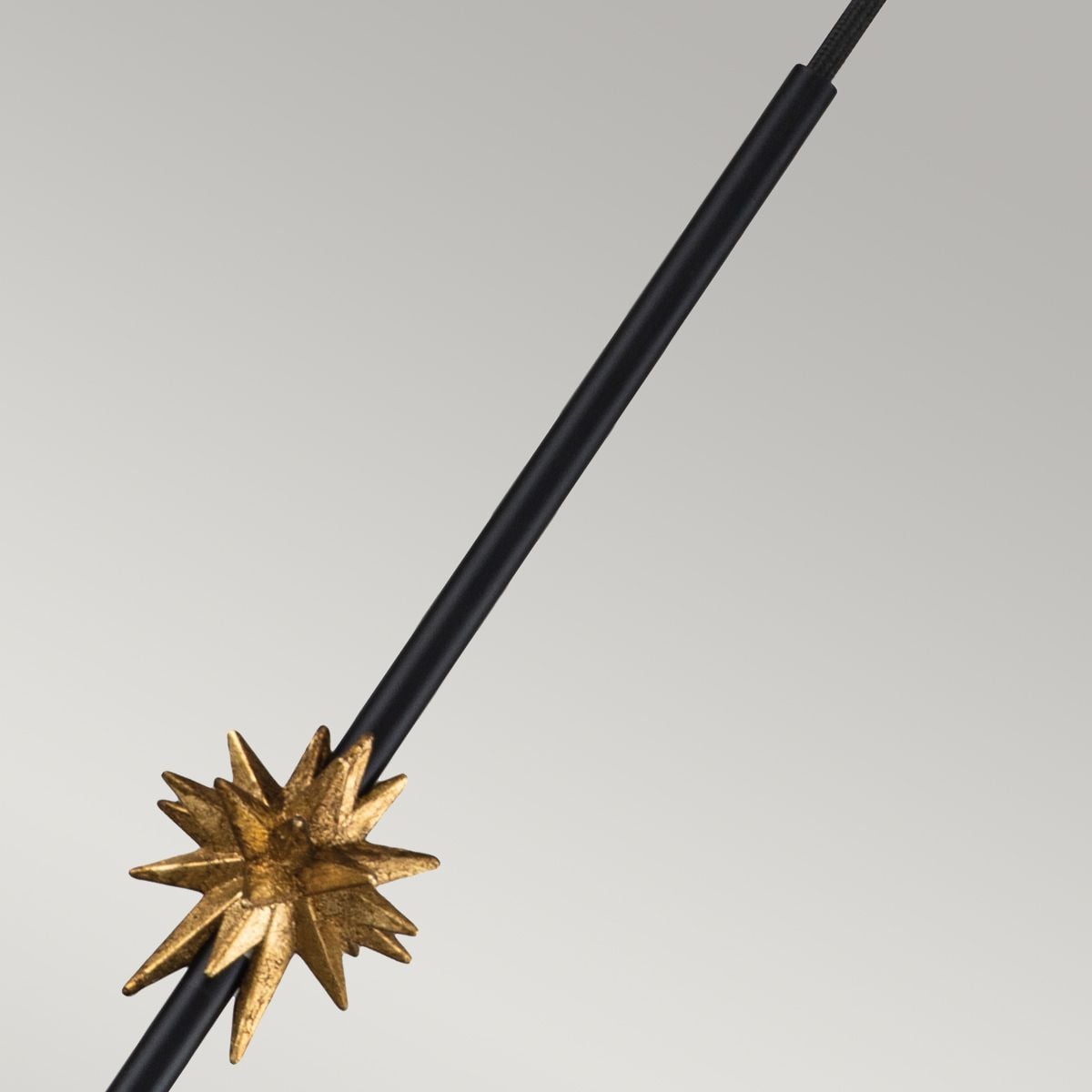 Etoile 1lt Medium Pendant - Matte Black and Gold Leaf