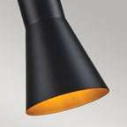 Etoile 1lt Small Pendant - Matte Black and Gold Leaf
