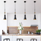 Etoile 1lt Small Pendant - Matte Black and Gold Leaf