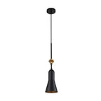 Etoile 1lt Small Pendant - Matte Black and Gold Leaf