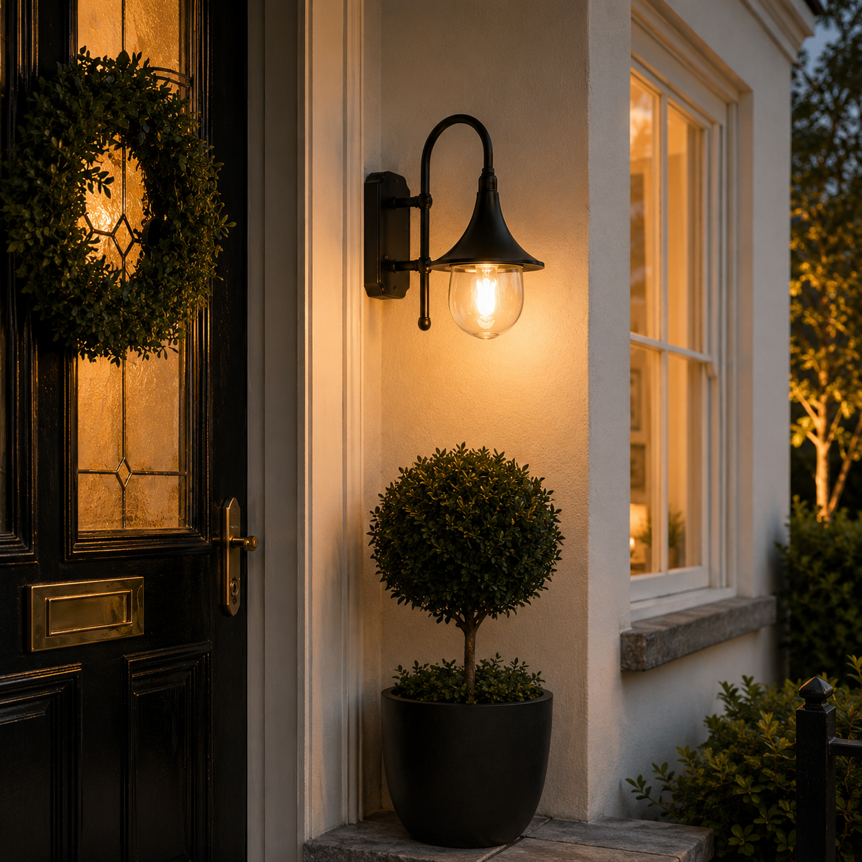 Westlite Vernon Outdoor Wall Light Matt Black Aluminium IP44