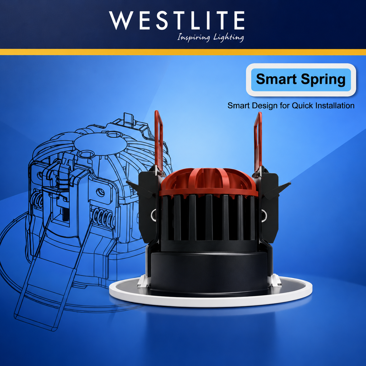 WDL8 - Fire Rated Downlight With Smart Spring & 4 CCT Selectable