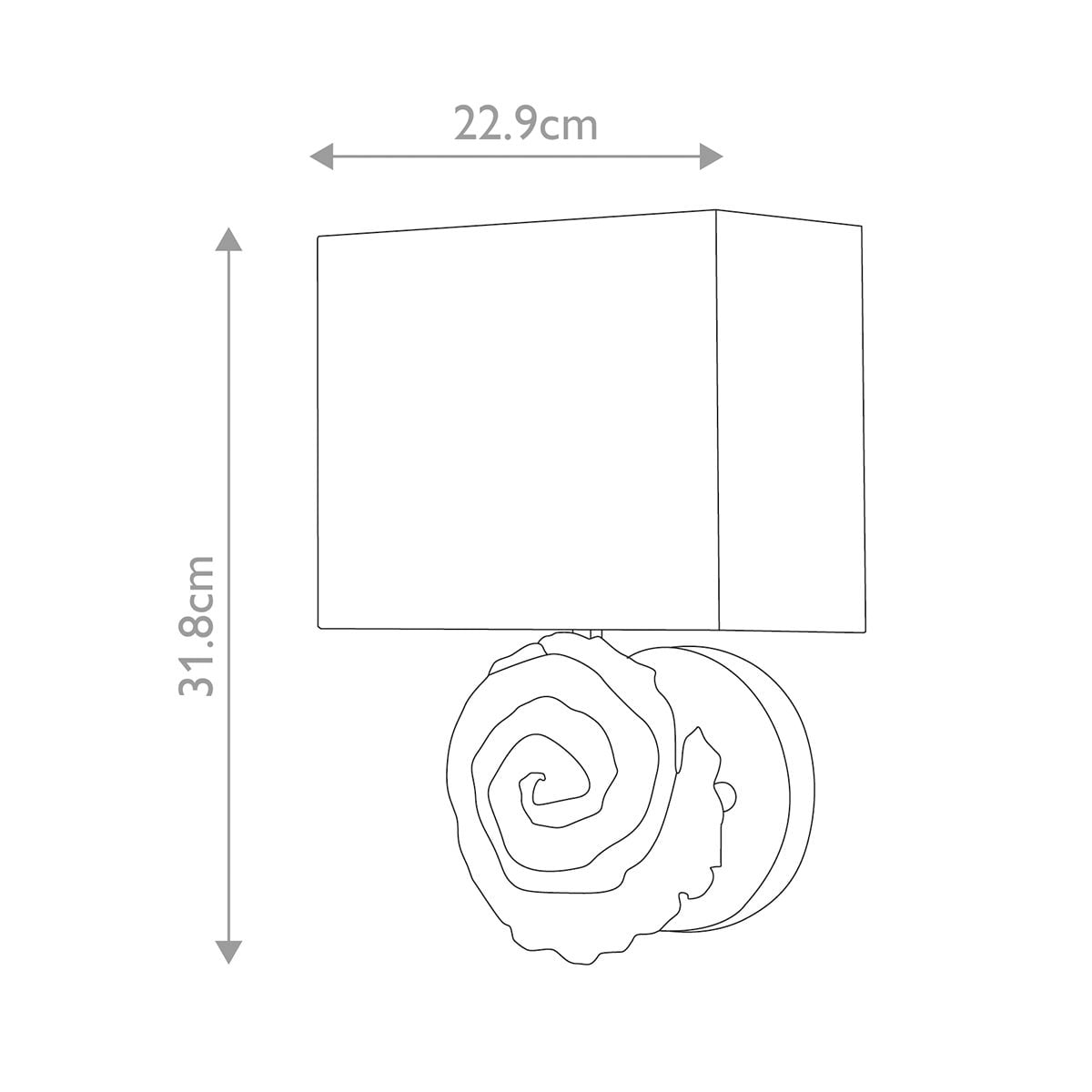 Swirl 1lt Large Wall Light - Bone White