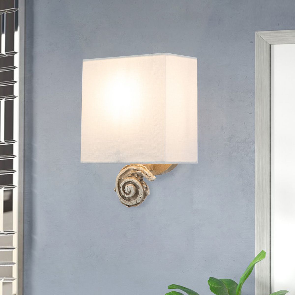 Swirl 1lt Small Wall Light - Bone White