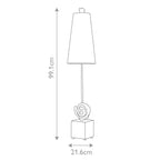 Swirl 1lt Table Lamp - Bone White