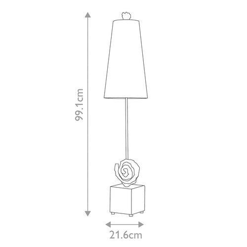 Swirl 1lt Table Lamp - Bone White